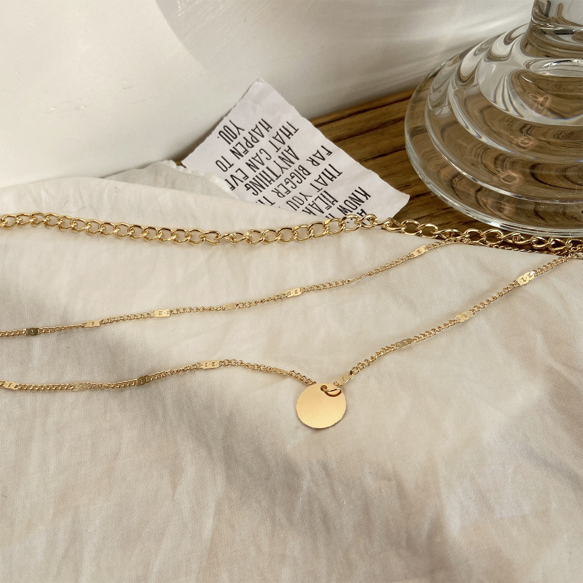 Women's Multilayer Fashion Disc Pendant Necklace