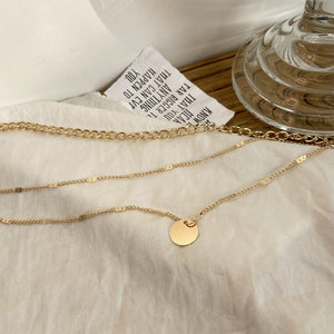 Women's Multilayer Fashion Disc Pendant Necklace