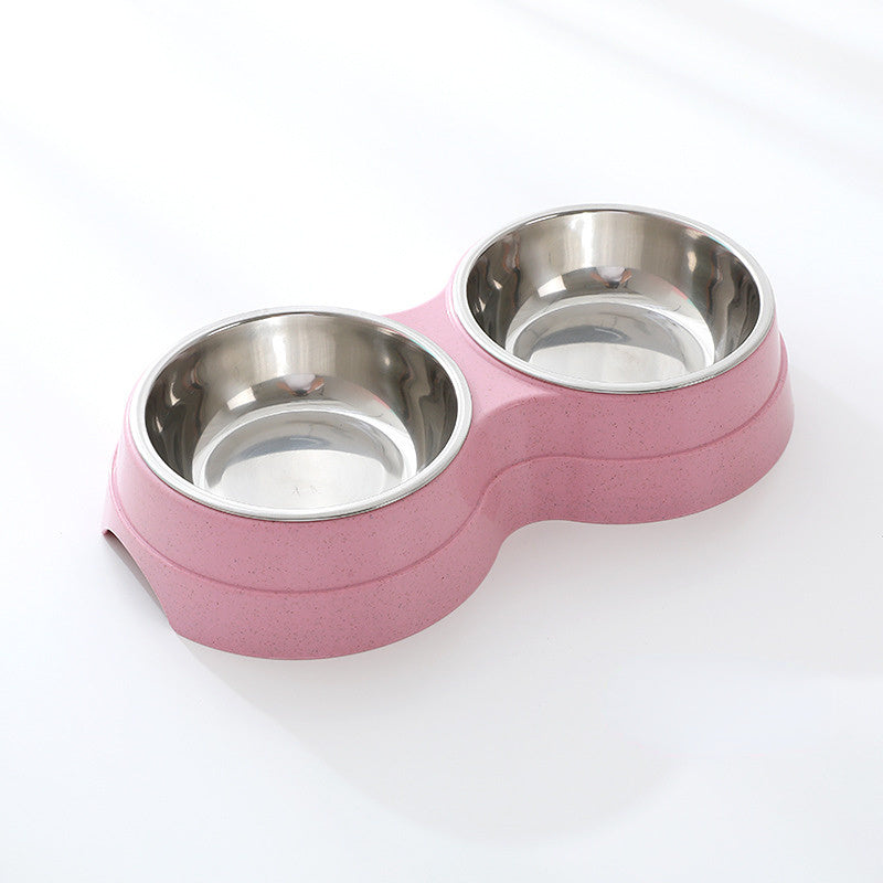 Double Pet Food Water Feeder Stainless Steel Bowls