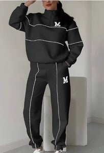 Women's 2 Piece Outfits Lounge Hoodless Pullover Sweatshirt Sweatsuit
