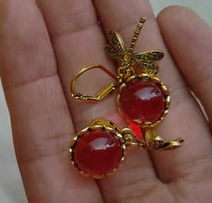 Women's Hanging Vintage Dragonfly Pendant Earring Boho Chakra Blue Moonstone Drop
