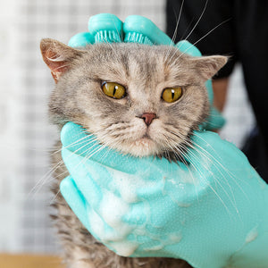 Small Dog Cat Massage Pet Grooming Gloves