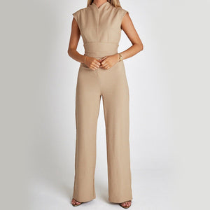 Elegant Long Sleeveless Jumpsuit Summer V-neck Clothing For Women