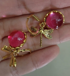 Women's Hanging Vintage Dragonfly Pendant Earring Boho Chakra Blue Moonstone Drop