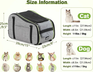 Console Dog Car Seat Dog Armrest Booster Seat, Soft Pad Center Console Dog Car Seat for Puppy, Puppy Car Seat Pet Booster Seat with Safe Strap, Suitable for Small Dog up To11Bls