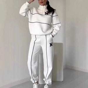 Women's 2 Piece Outfits Lounge Hoodless Pullover Sweatshirt Sweatsuit