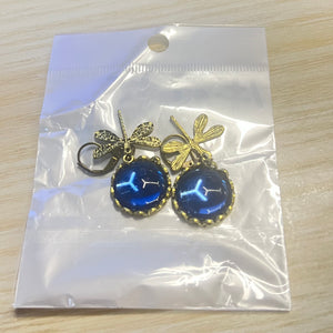 Women's Hanging Vintage Dragonfly Pendant Earring Boho Chakra Blue Moonstone Drop