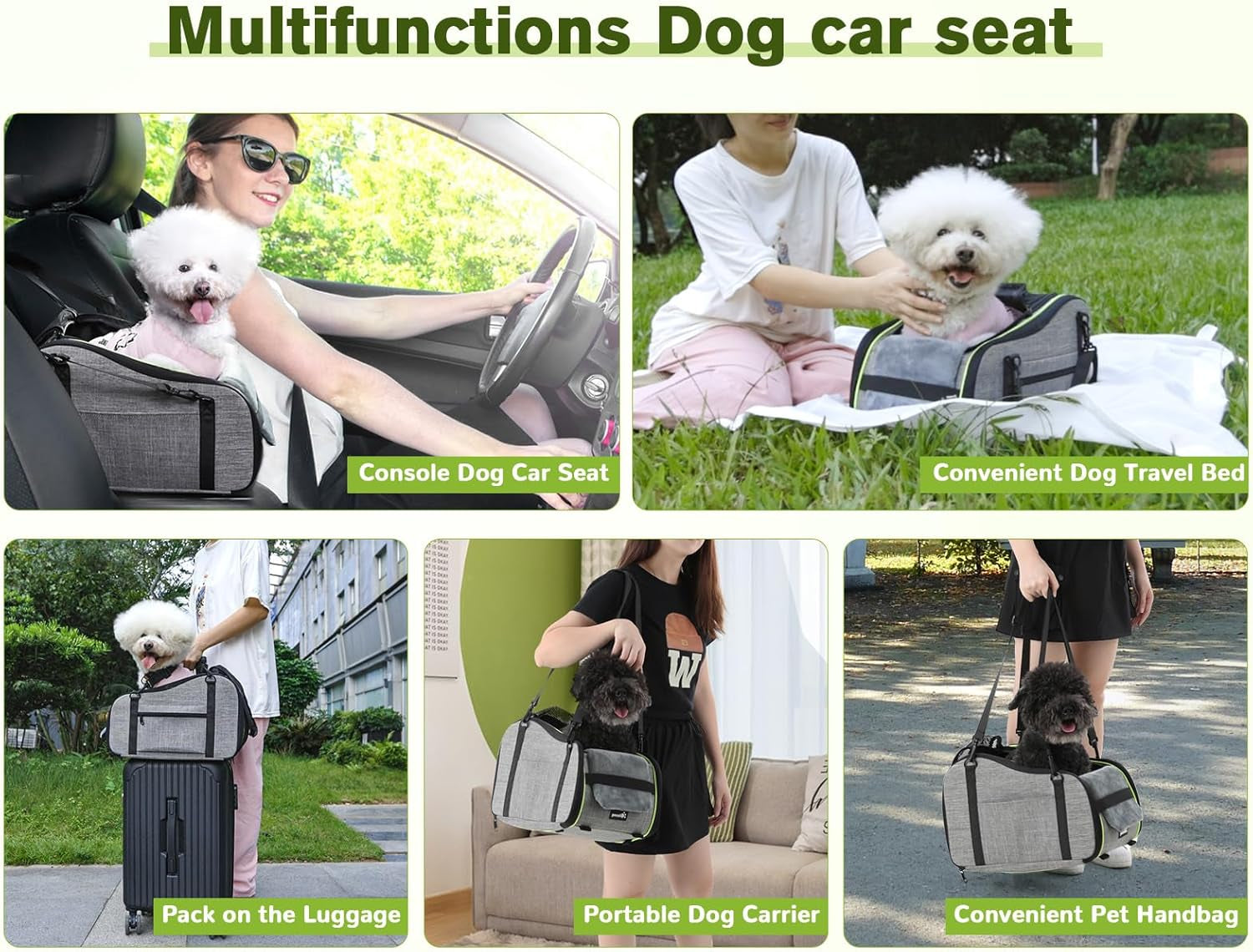 Console Dog Car Seat Dog Armrest Booster Seat, Soft Pad Center Console Dog Car Seat for Puppy, Puppy Car Seat Pet Booster Seat with Safe Strap, Suitable for Small Dog up To11Bls